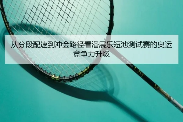 从分段配速到冲金路径看潘展乐短池测试赛的奥运竞争力升级（MKSPORTS）
